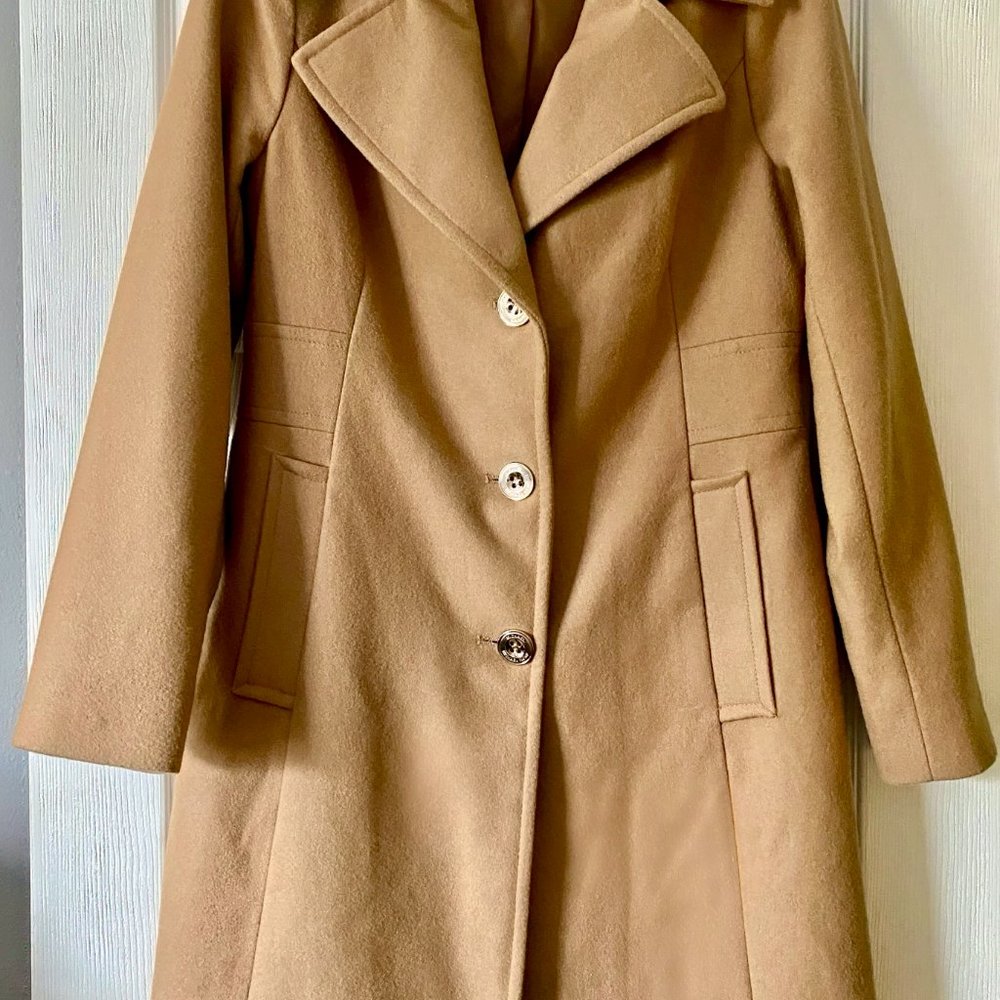 MICHAEL KORS Wool Blend Coat Camel, Single Breasted